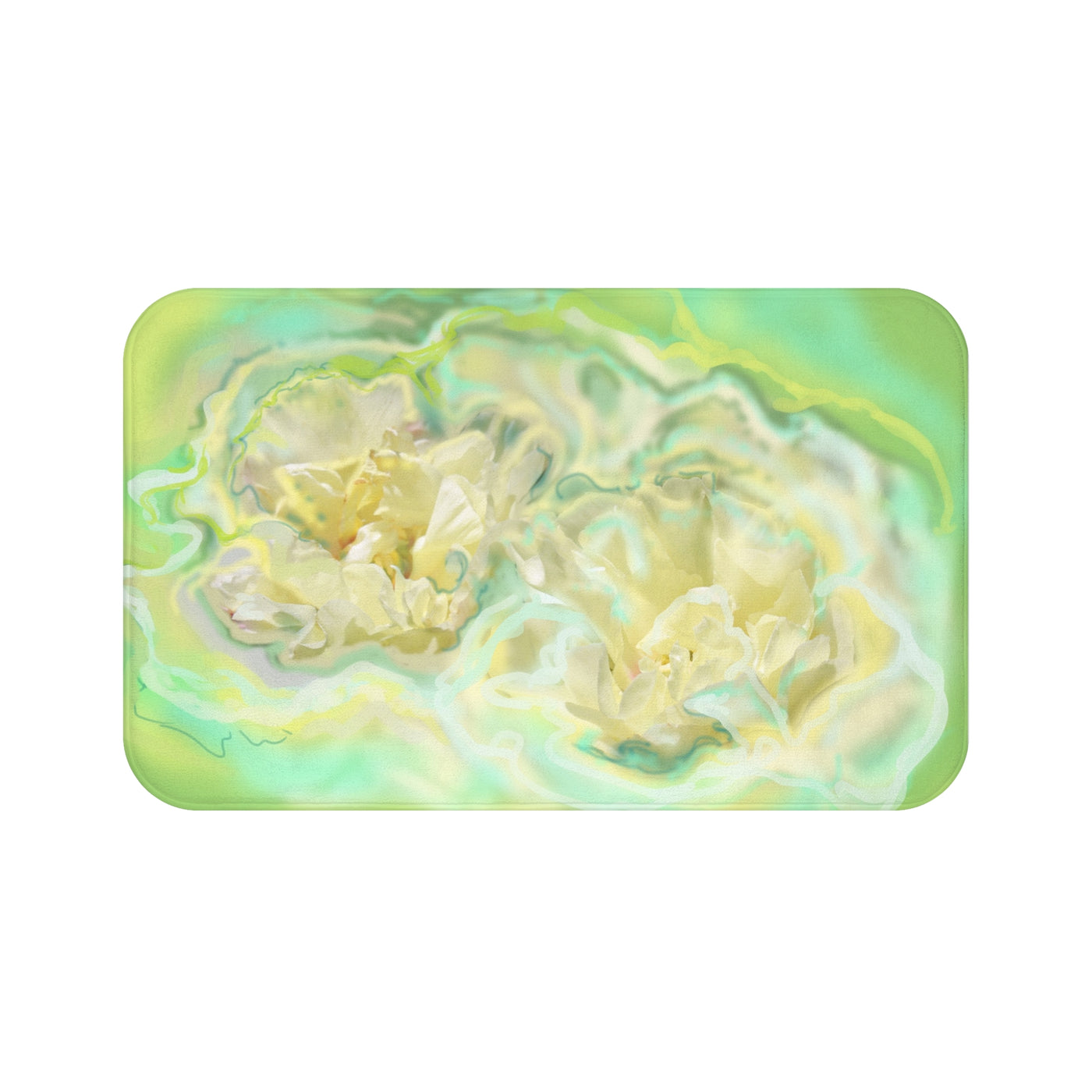 Stylish Green Floral Bath Mat – Modern Home Decor