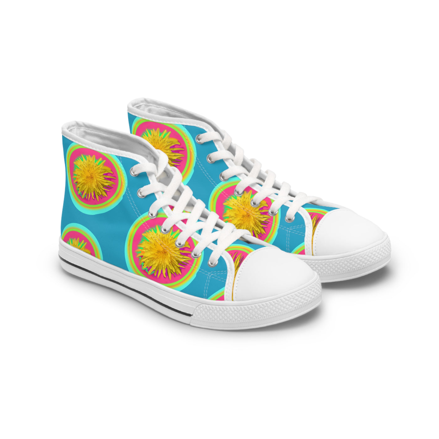 Colorful Floral High Top Sneakers for Women - Trendy Summer Footwear