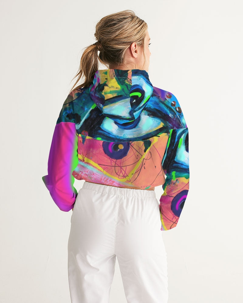 Eye Abstraction Women's Cropped Windbreaker