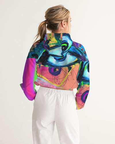 Eye Abstraction Women's Cropped Windbreaker