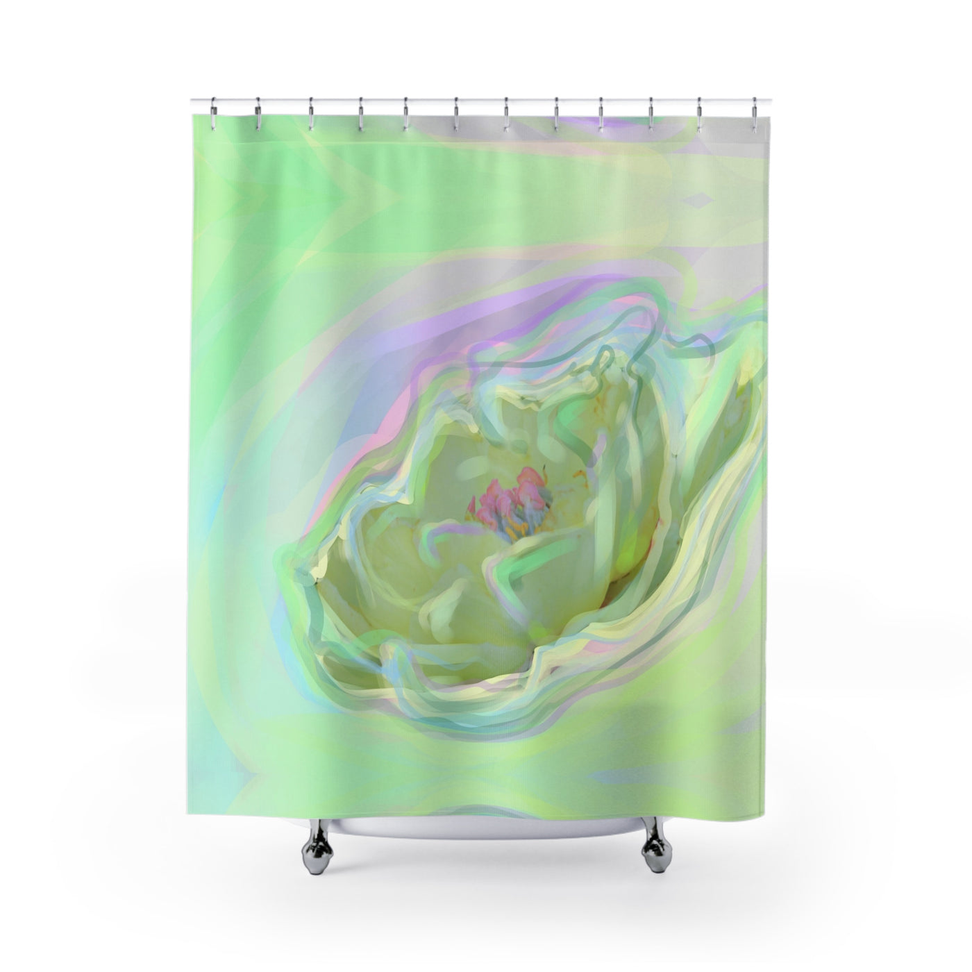 Serene Floral Shower Curtain - Dreamy Pastel Home Decor for Relaxing Bathrooms