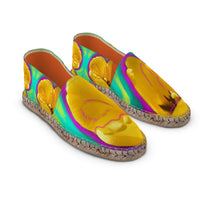 Yellow Purple & Teal Tulip Floral Espadrilles — Original Artwork | ArtistDione