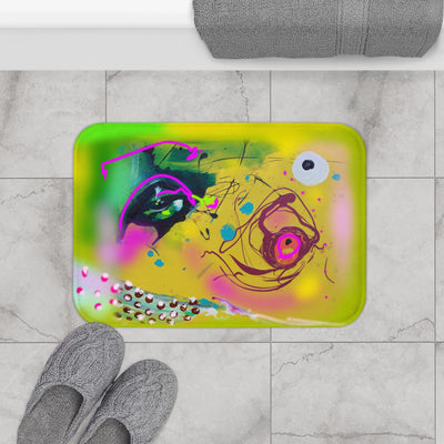 Vibrant Abstract Bath Mat - Artistic Home Decor for Bold Spaces