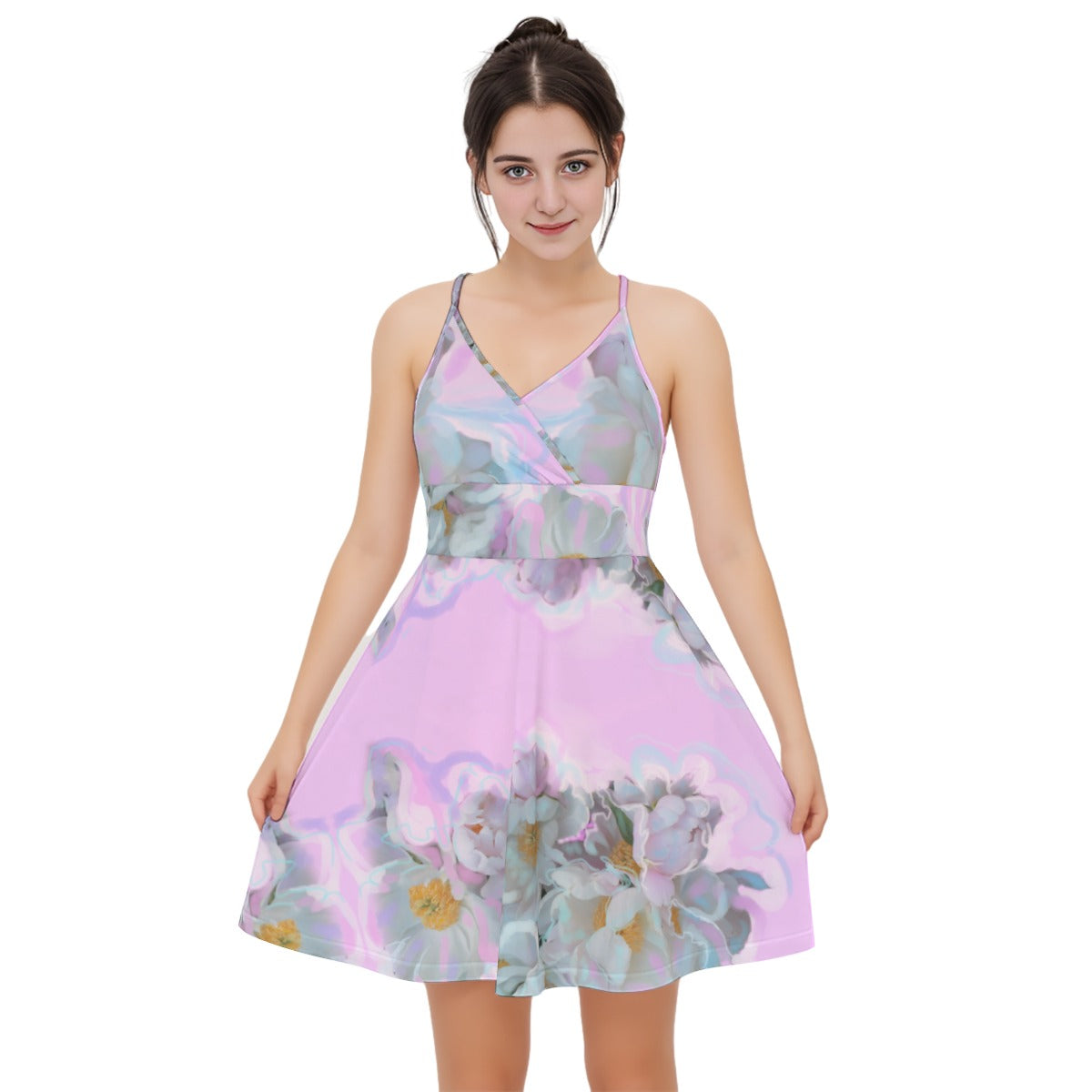 Damen-Camisole-Kleid mit überkreuztem Träger