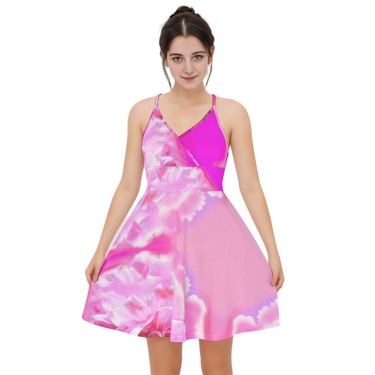 Damen-Camisole-Kleid mit überkreuztem Träger