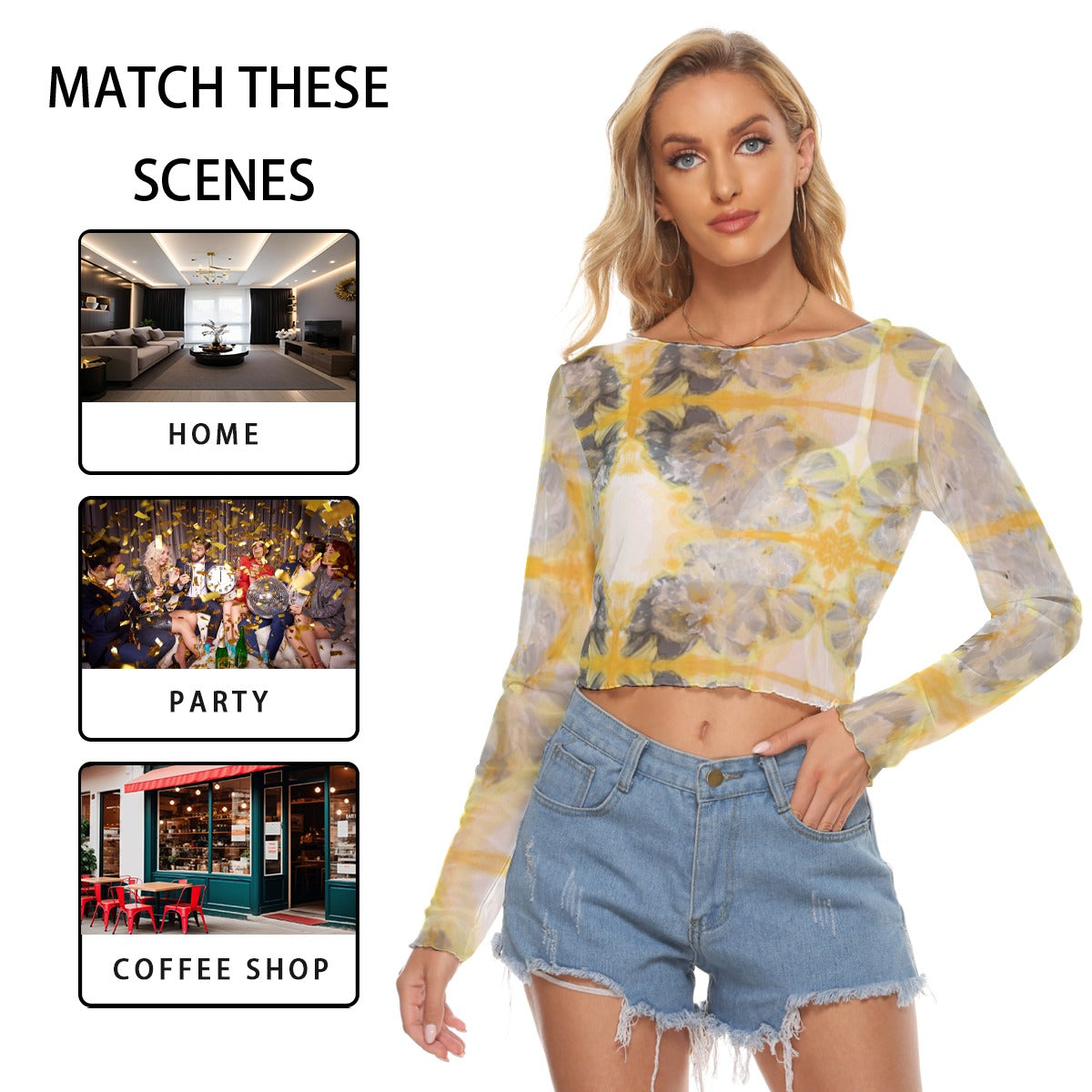 Women's Mesh Long Sleeves T-shirt