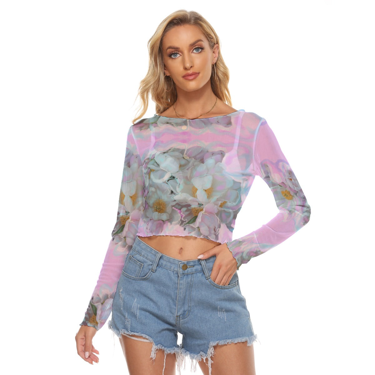 Women's Mesh Long Sleeves T-shirt