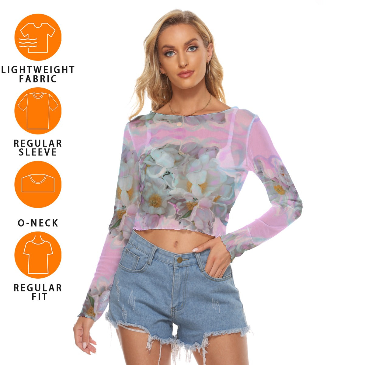 Women's Mesh Long Sleeves T-shirt