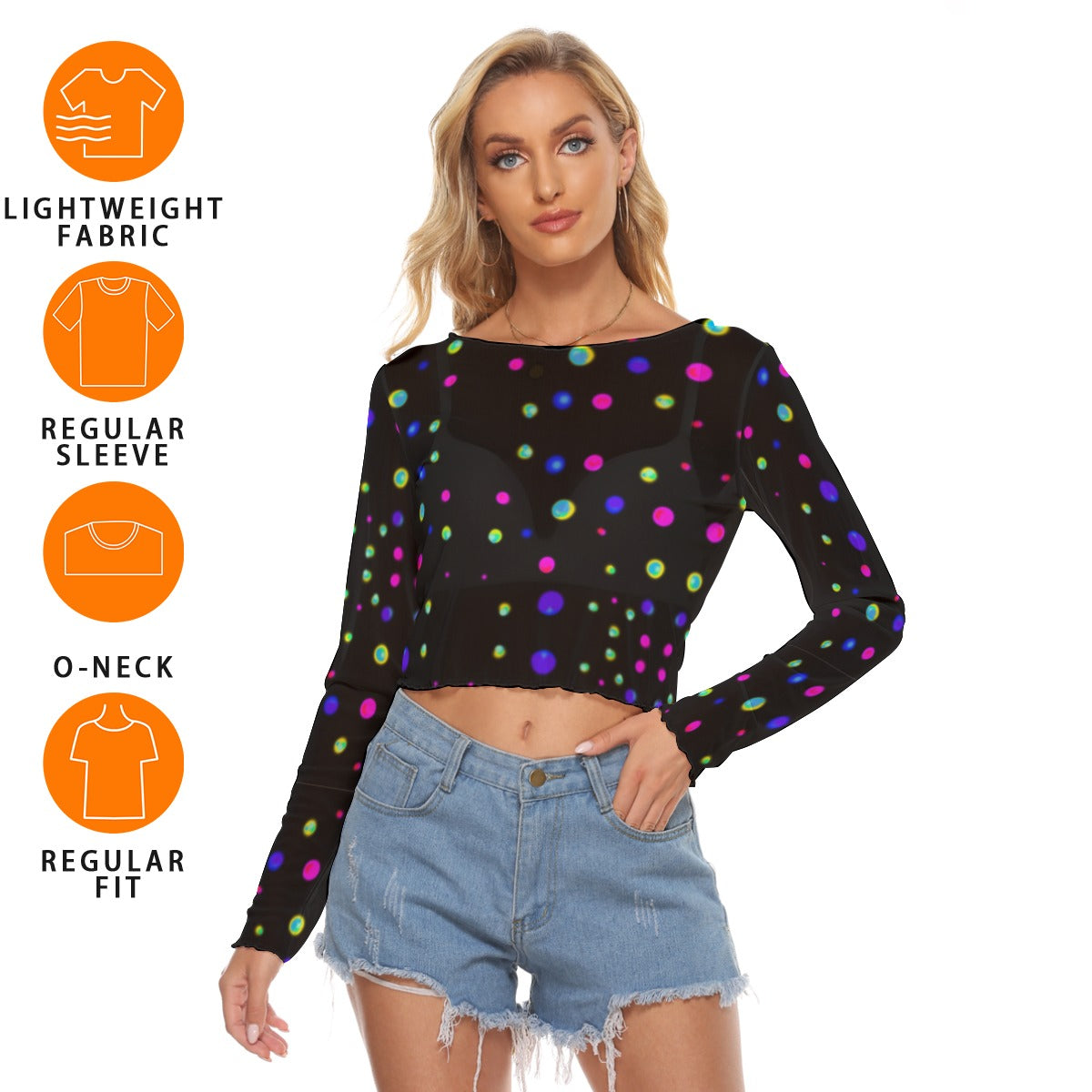 Women's Mesh Long Sleeves T-shirt