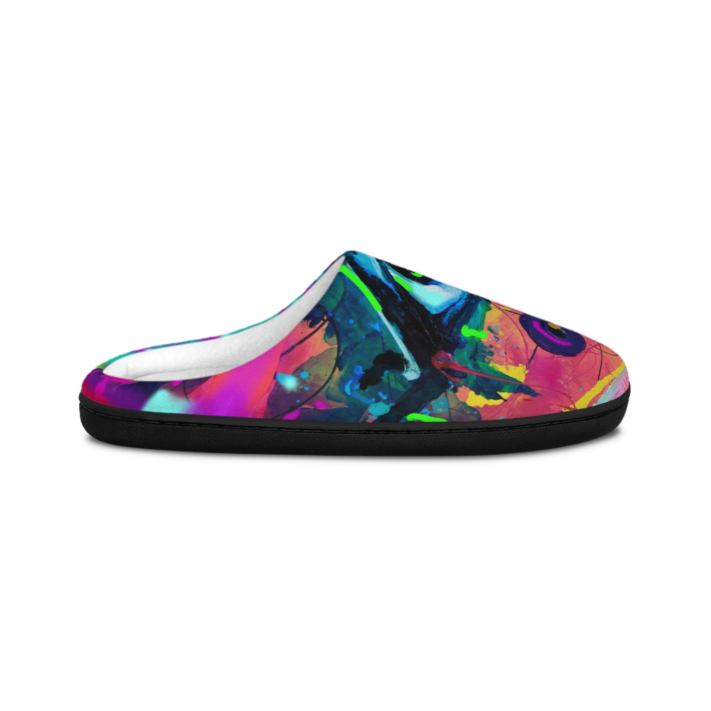 Vibrant Artistic Men Indoor Slippers - Colorful Eye Design for Comfort & Style