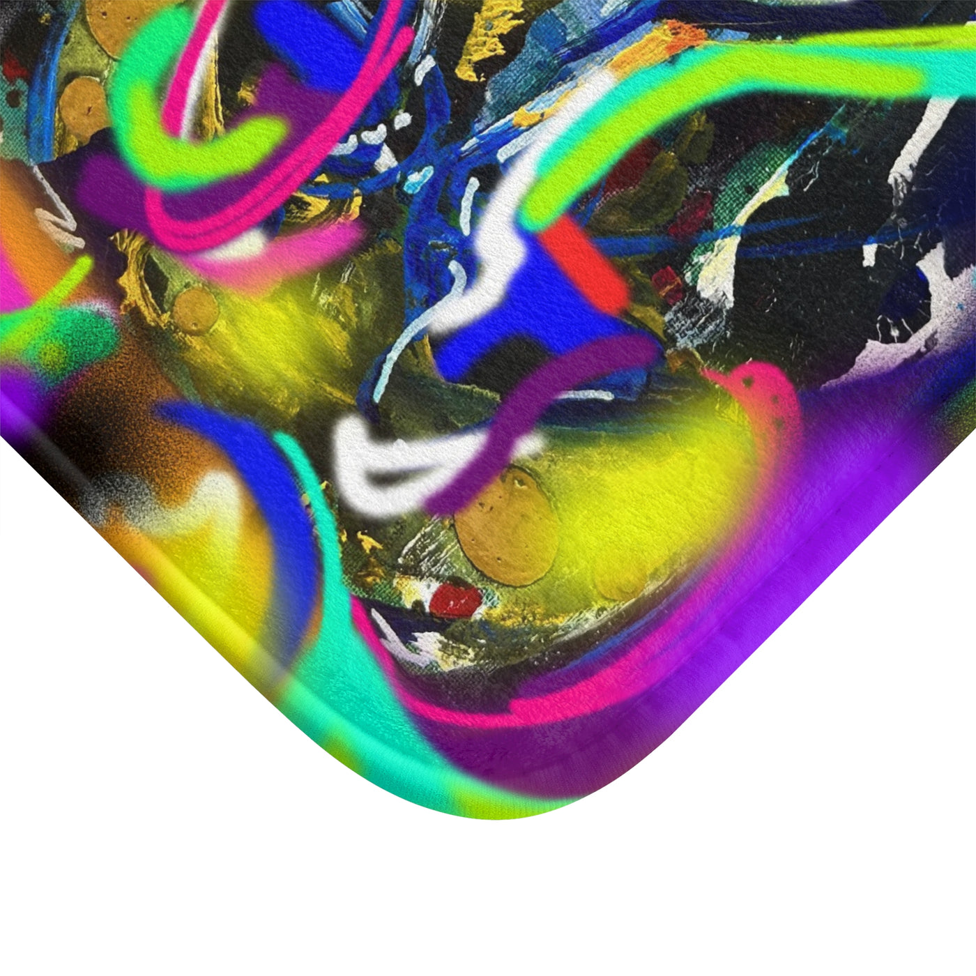 Vibrant Abstract Bath Mat – Colorful Shower Rug for Modern Bathrooms