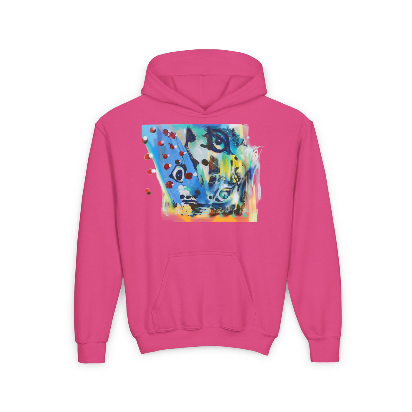 Colorful Abstract Youth Hoodie - Artistic Design for Creative Minds