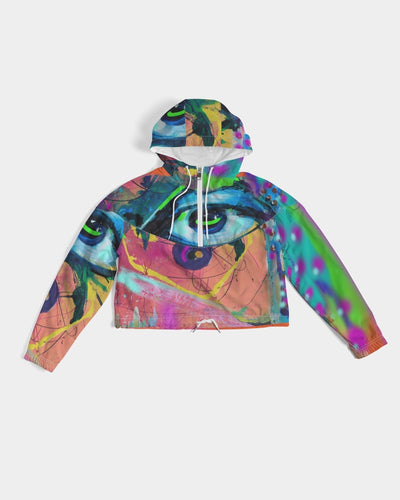 Eye Abstraction Women's Cropped Windbreaker