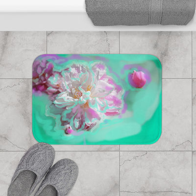 Floral Serenity Bath Mat - Soft and Vibrant Floral Design for Home Décor