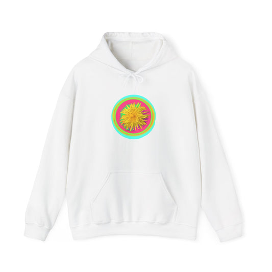 Colorful Flower Burst Unisex Hooded Sweatshirt - Cozy & Vibrant