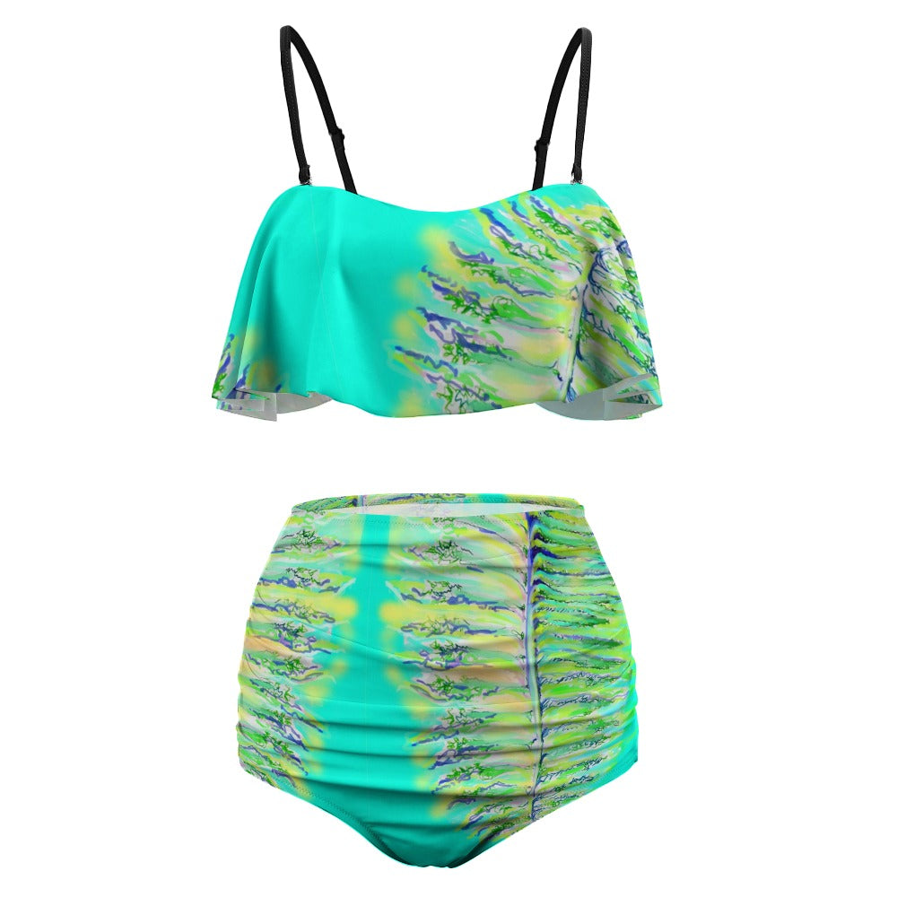 Colorful Ladies Loose Top Bikini Swimsuit