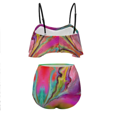 Colorful Ladies Loose Top Bikini Swimsuit