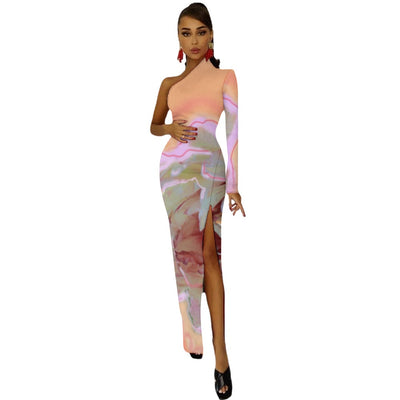 Half Sleeve Slit Dress