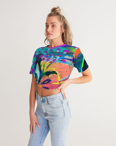Eye Abstraction Women's Twist-Front Cropped Tee