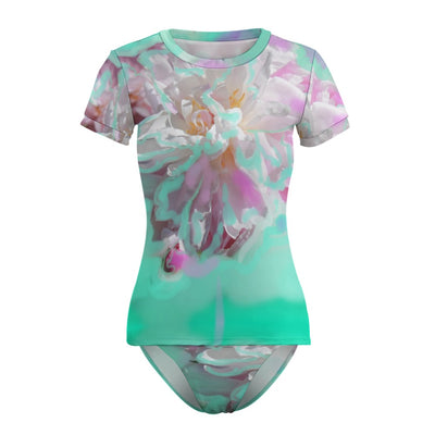 Short Sleeve Two Piece Bikini Swimsuit