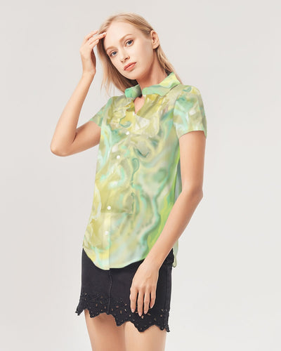 Women's Short Sleeve Button Up