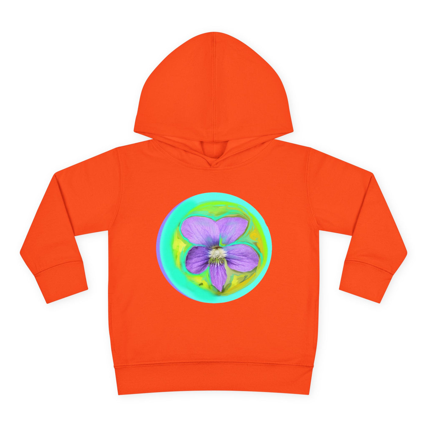 Toddler Floral Fleece Hoodie - Vibrant Purple Blossom Design
