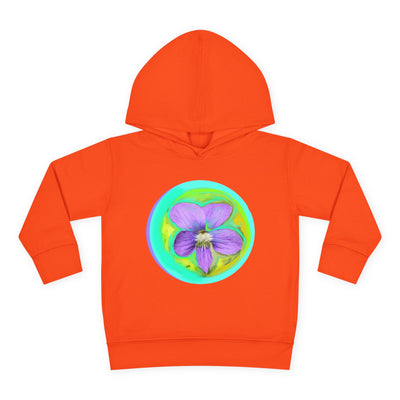 Toddler Floral Fleece Hoodie - Vibrant Purple Blossom Design