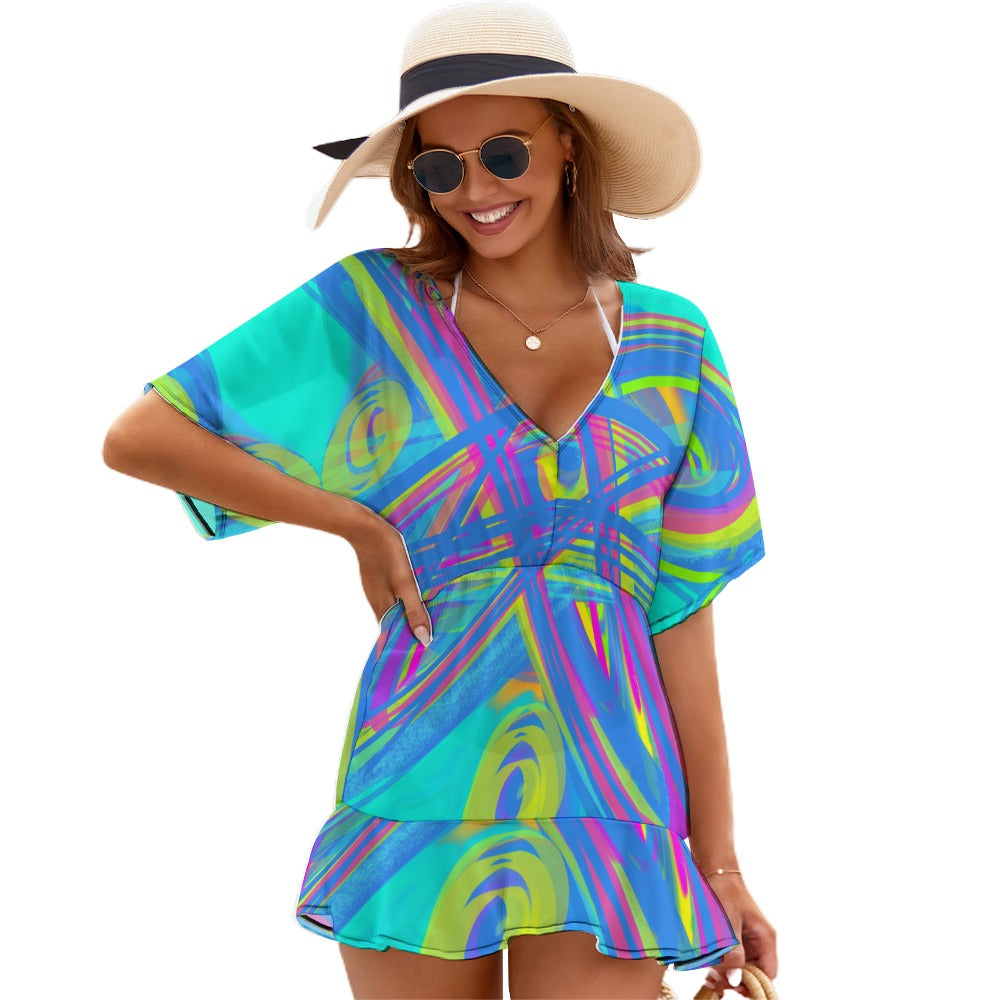 Ladies Thin Short Sleeve One Piece Dress