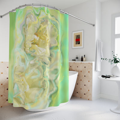 Abstract Floral Shower Curtain - Vibrant Green Design for Relaxing Bathrooms