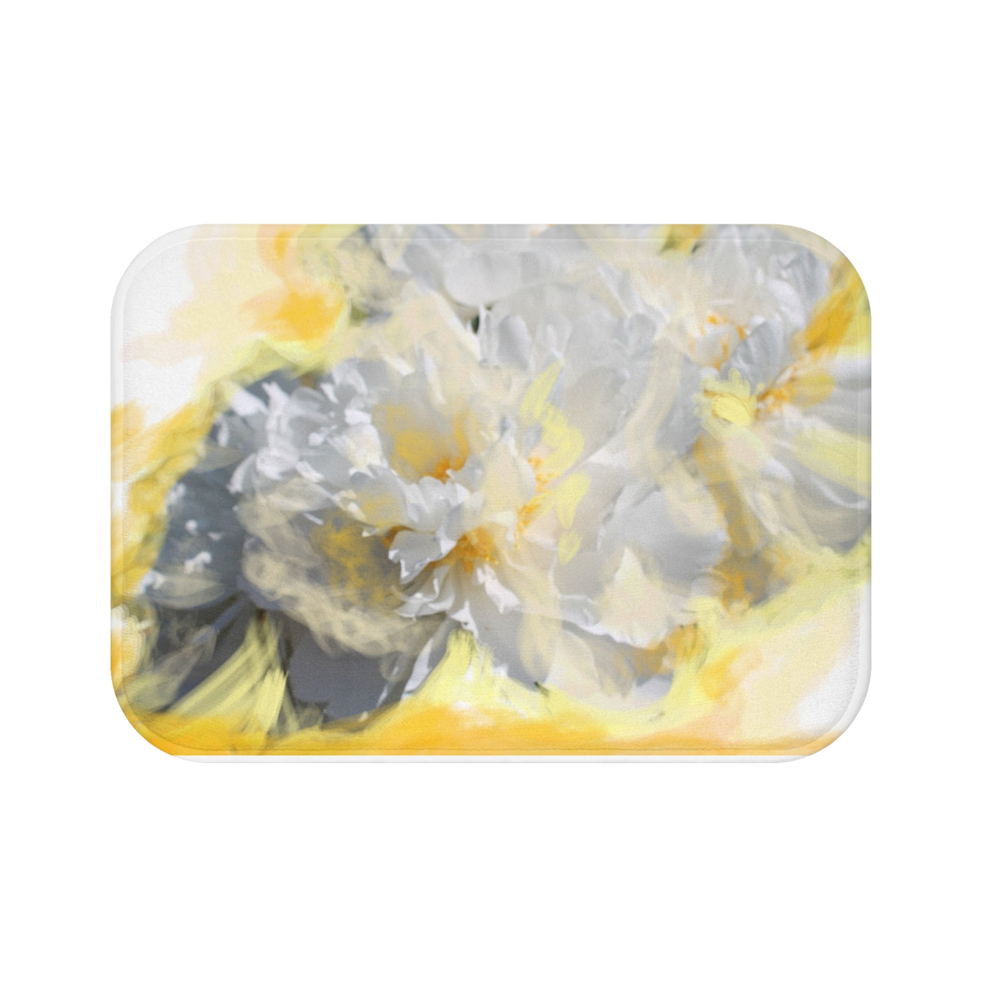 Floral Yellow Bath Mat – Soft, Absorbent Shower Rug for a Bright Bathroom Oasis