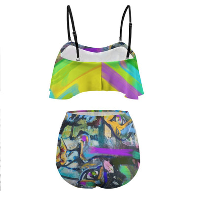 Colorful Ladies Loose Top Bikini Swimsuit