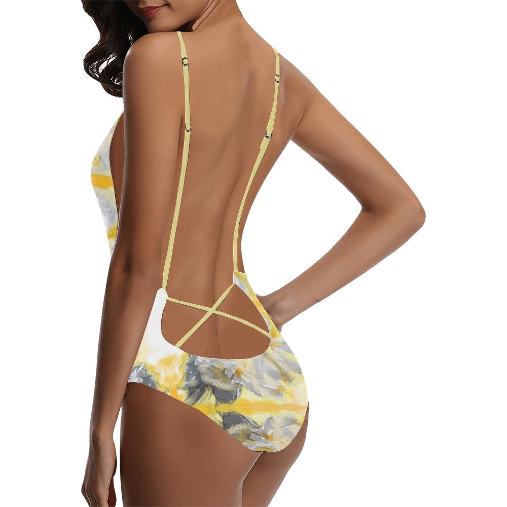 Sexy Lacing Backless One-Piece