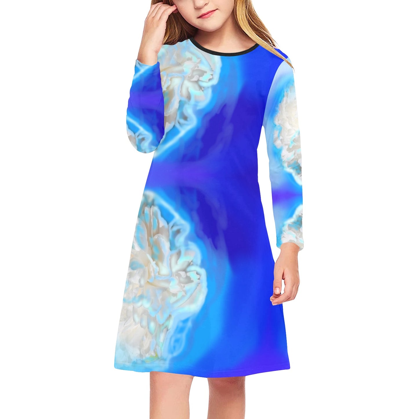 Langärmliges Kleid für Mädchen