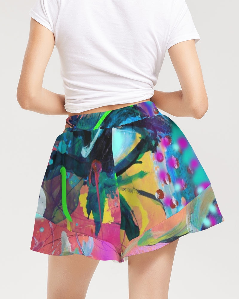 Eye Abstraction Women's All-Over Print Ruffle Shorts
