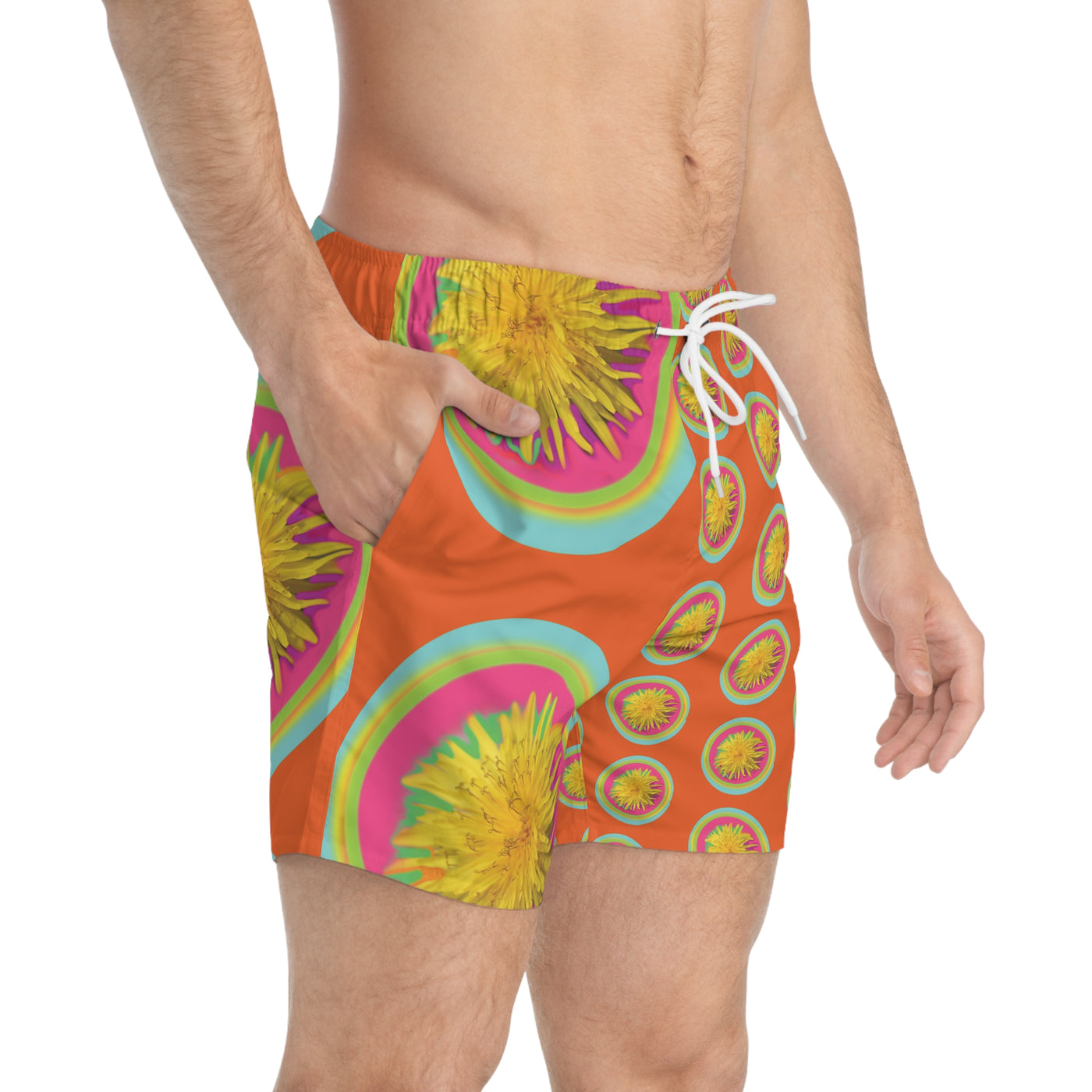 Vibrant Floral Swim Trunks - Bright Summer Beachwear