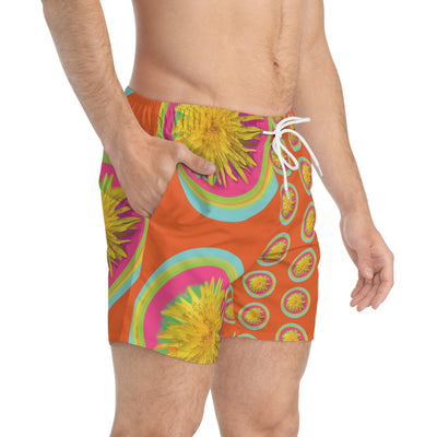 Vibrant Floral Swim Trunks - Bright Summer Beachwear