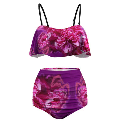 Colorful Ladies Loose Top Bikini Swimsuit