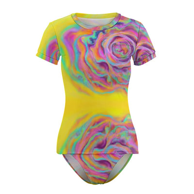 Short Sleeve Two Piece Bikini Swimsuit