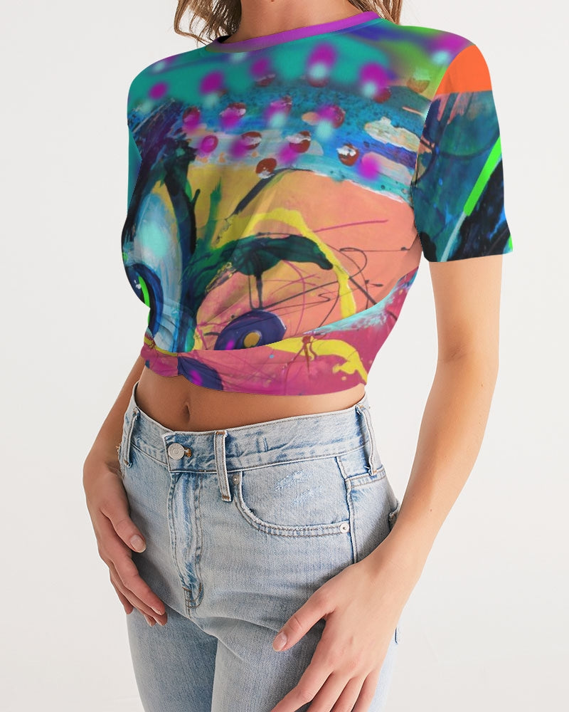 Eye Abstraction Women's Twist-Front Cropped Tee