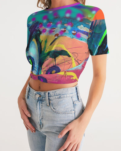 Eye Abstraction Women's Twist-Front Cropped Tee