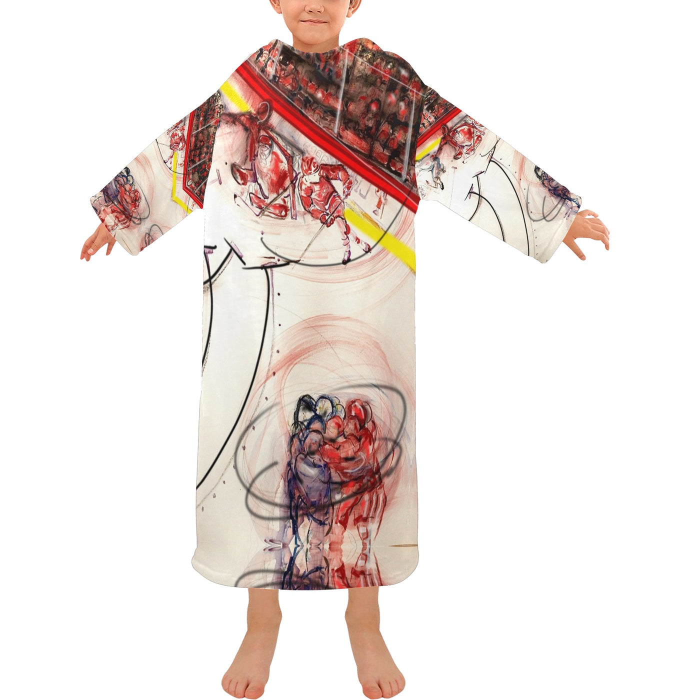 Blanket Robe with Sleeves for Kids