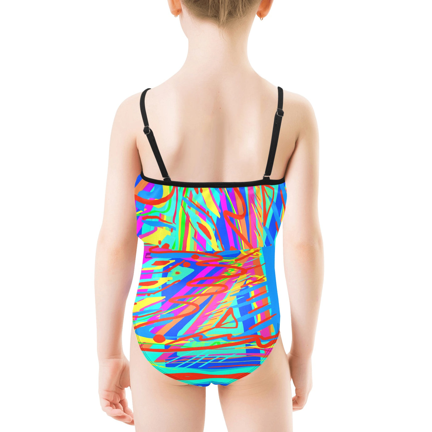 Kids' Spaghetti Strap Ruffle Swimsuit