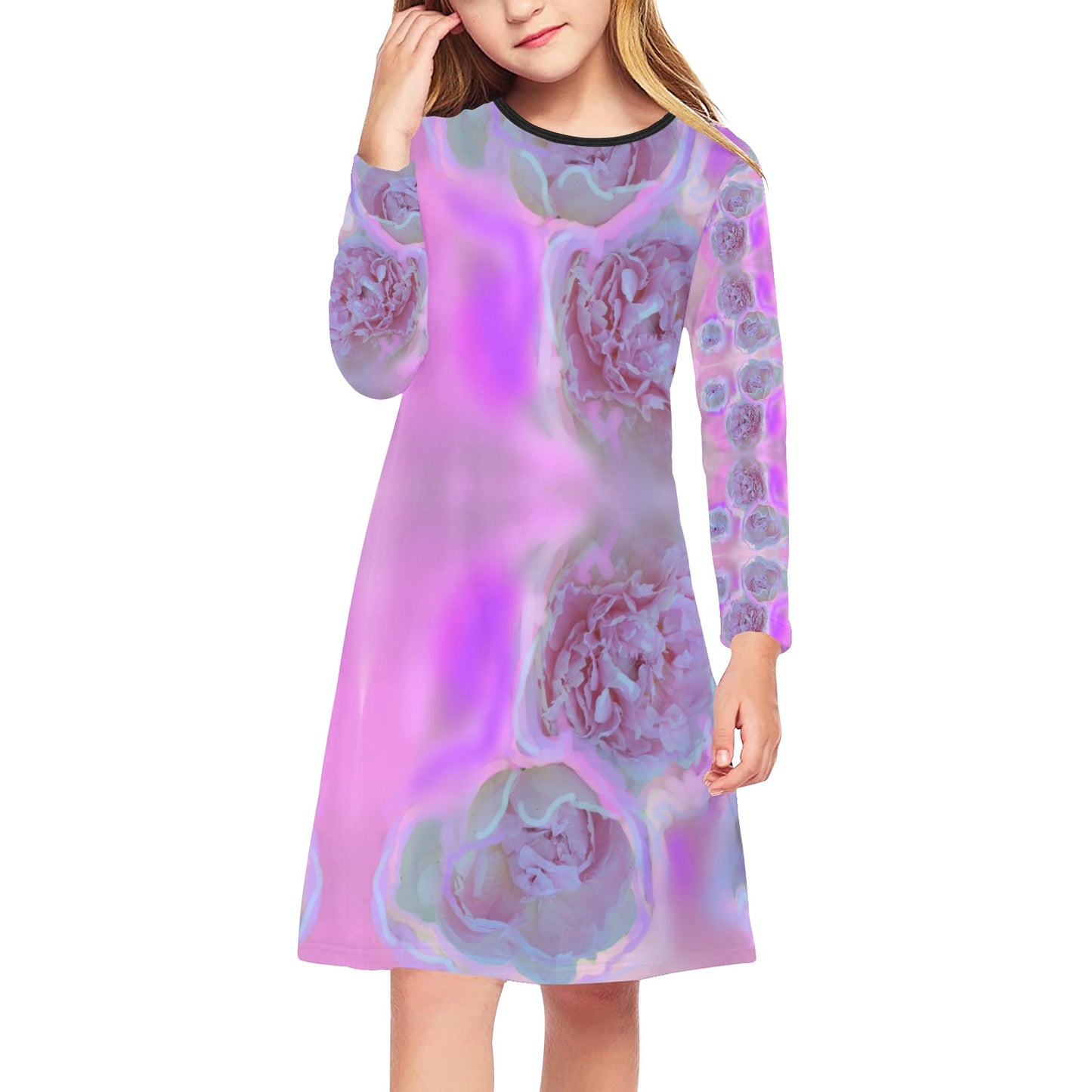 Langärmliges Kleid für Mädchen
