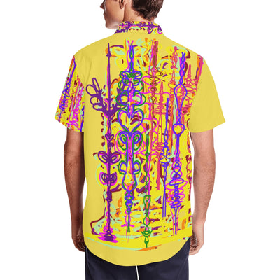 Men's Short Sleeve Shirt With Lapel Collar