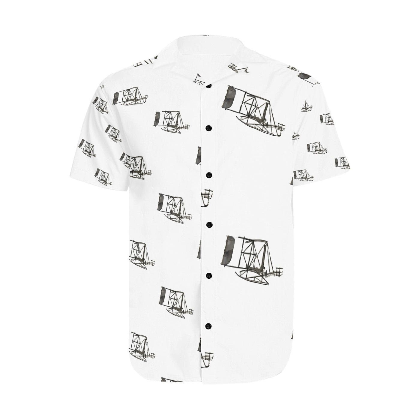 Men's Short Sleeve Shirt With Lapel Collar