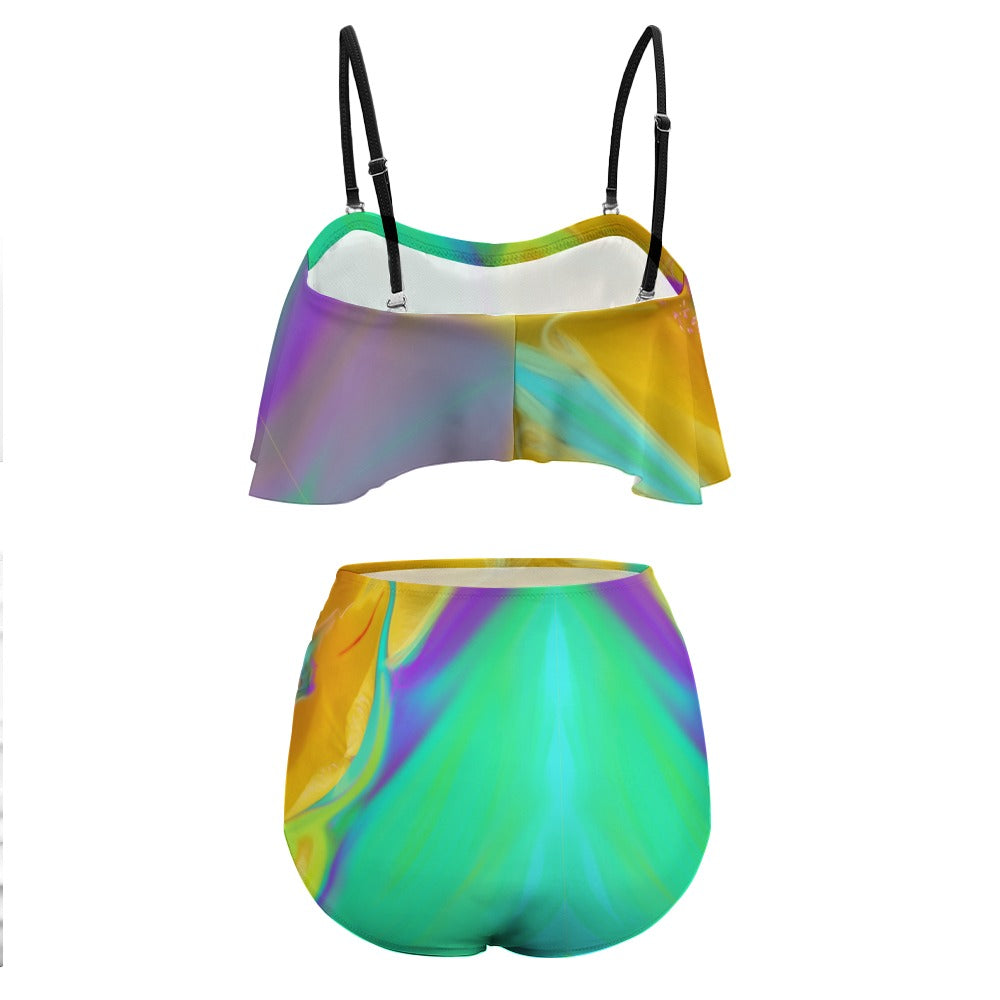 Colorful Ladies Loose Top Bikini Swimsuit