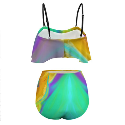 Colorful Ladies Loose Top Bikini Swimsuit