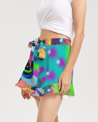 Eye Abstraction Women's All-Over Print Ruffle Shorts