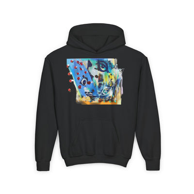 Colorful Abstract Youth Hoodie - Artistic Design for Creative Minds