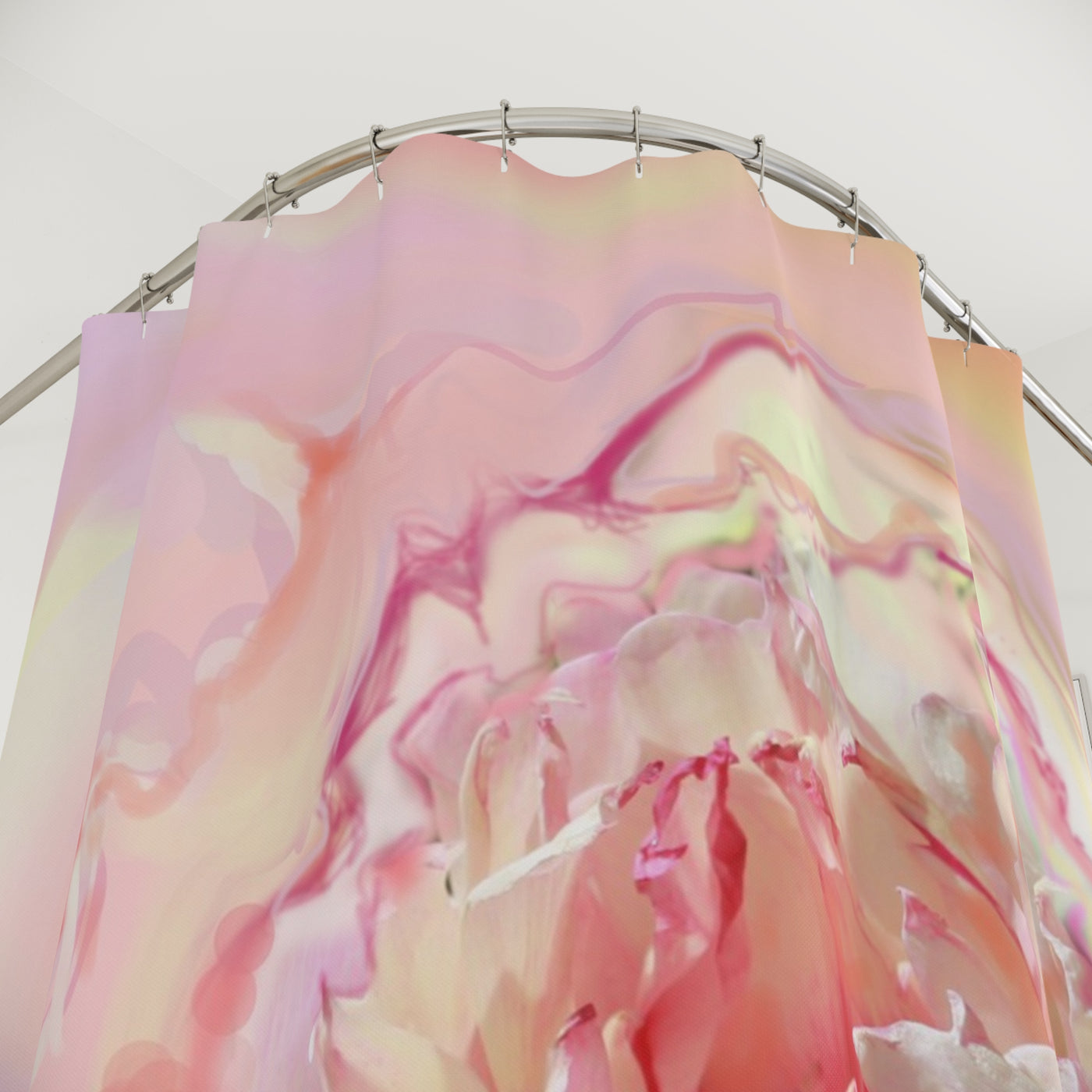 Abstract Floral Shower Curtains - Soft Pink Blossom Design for Stylish Bathrooms